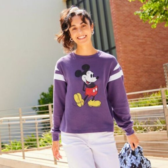 Disney Store Mickey Mouse Semi-Cropped Pullover Top Shirt Womens Size S - Picture 2 of 2